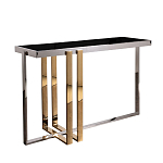 Консоль в современном стиле с черной стекляной столешницей Console with Black Glass варинант исполнения - 1 | Loft Concept в Костроме