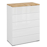 Комод с белым глянцевым фасадом с 5-ю ящиками Grace of Furniture  варинант исполнения - 1 | Loft Concept в Костроме