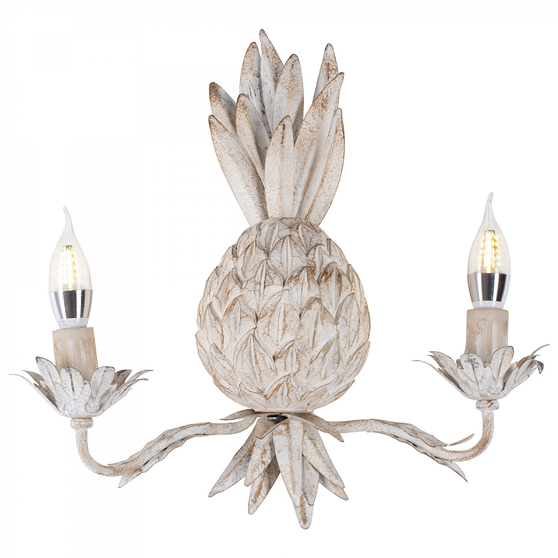 Бра Ананас белый прованс Pineapple Wall Lamp Белый винтажная патина Бра Ананас белый прованс Pineapple Wall Lamp Белый винтажная патина в Костроме | Loft Concept