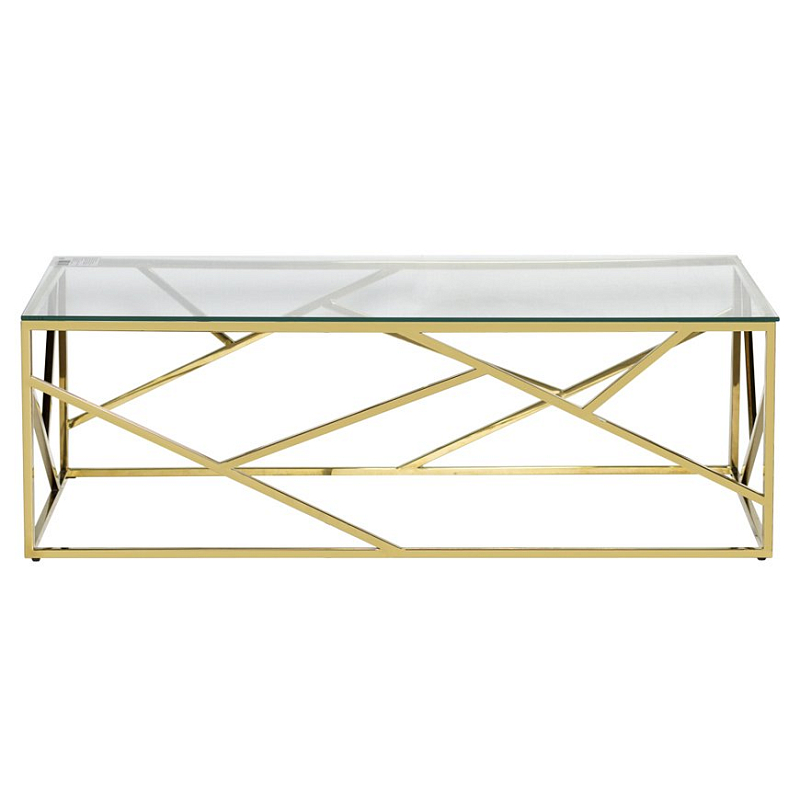 Кофейный стол Serene Furnishing Gold Clear Glass Top coffee table Прозрачное Стекло Золотой Кофейный стол Serene Furnishing Gold Clear Glass Top coffee table Прозрачное Стекло Золотой в Костроме | Loft Concept