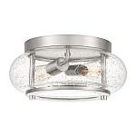 Потолочный светильник цвета никель с плафоном из прозрачного фактурного стекла Quoizel варинант исполнения - 1 | Loft Concept в Костроме