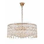 Люстра круглая с хрустальными подвесками на золотистом каркасе Roul Crystal Light варинант исполнения - 9 | Loft Concept в Костроме