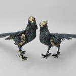 Статуэтка бронзовая пара Фазаны синие Bronze Birds варинант исполнения - 4 | Loft Concept в Костроме