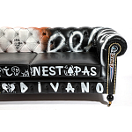 Диван Честерфильд граффити graffiti Orange Sofa натуральная кожа варинант исполнения - 9 | Loft Concept в Костроме