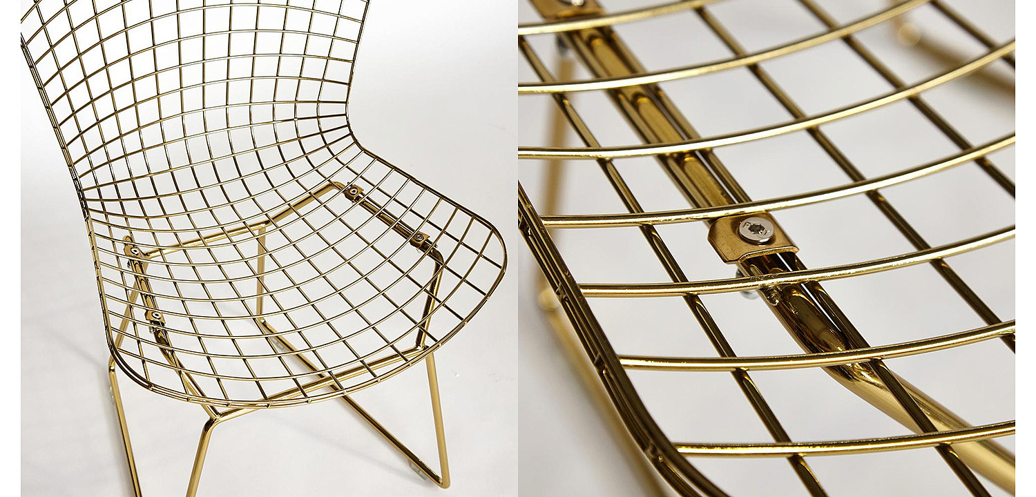 Стул Bertoia Side Chair gold - Loft-Concept в Костроме