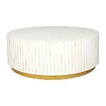 Стол журнальный Белый RADIAL BONE INLAY COFFEE TABLE NATURAL варинант исполнения - 1 | Loft Concept в Костроме