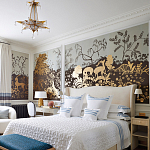 Обои ручная роспись в стиле Арт-деко Rateau Colourway SC-243 on Deep Rich Gold gilded paper варинант исполнения - 1 | Loft Concept в Костроме