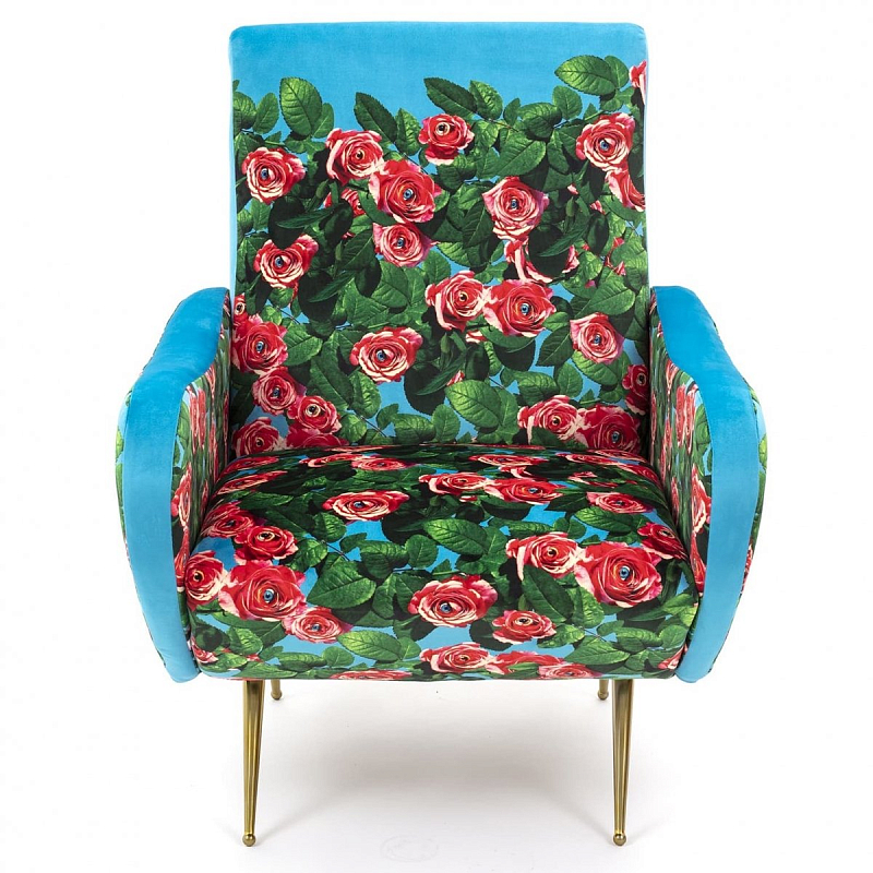 Кресло Seletti Armchair Roses Бирюзовый Красный Латунь Кресло Seletti Armchair Roses Бирюзовый Красный Латунь в Костроме | Loft Concept