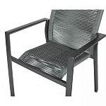 Стул темно-серый с высокой плетеной спинкой и сиденьем Braided Strength варинант исполнения - 7 | Loft Concept в Костроме