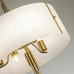 Люстра на штанге с белым круглым плафоном на бронзовом основании с вертикальным декором из металлических трубок Sohne варинант исполнения - 4 | Loft Concept в Костроме