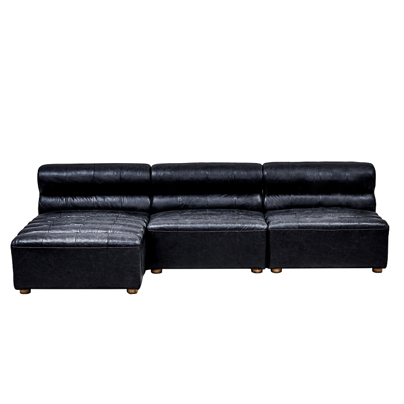 Диван Veronica Leather Sofa Черный Диван Veronica Leather Sofa Черный в Костроме | Loft Concept
