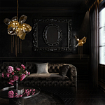 Люстра подвесная со стеклянными плафонами из дымчатого и золотистого с шестью вертикальными подвесками Gilded Mirage  варинант исполнения - 9 | Loft Concept в Костроме