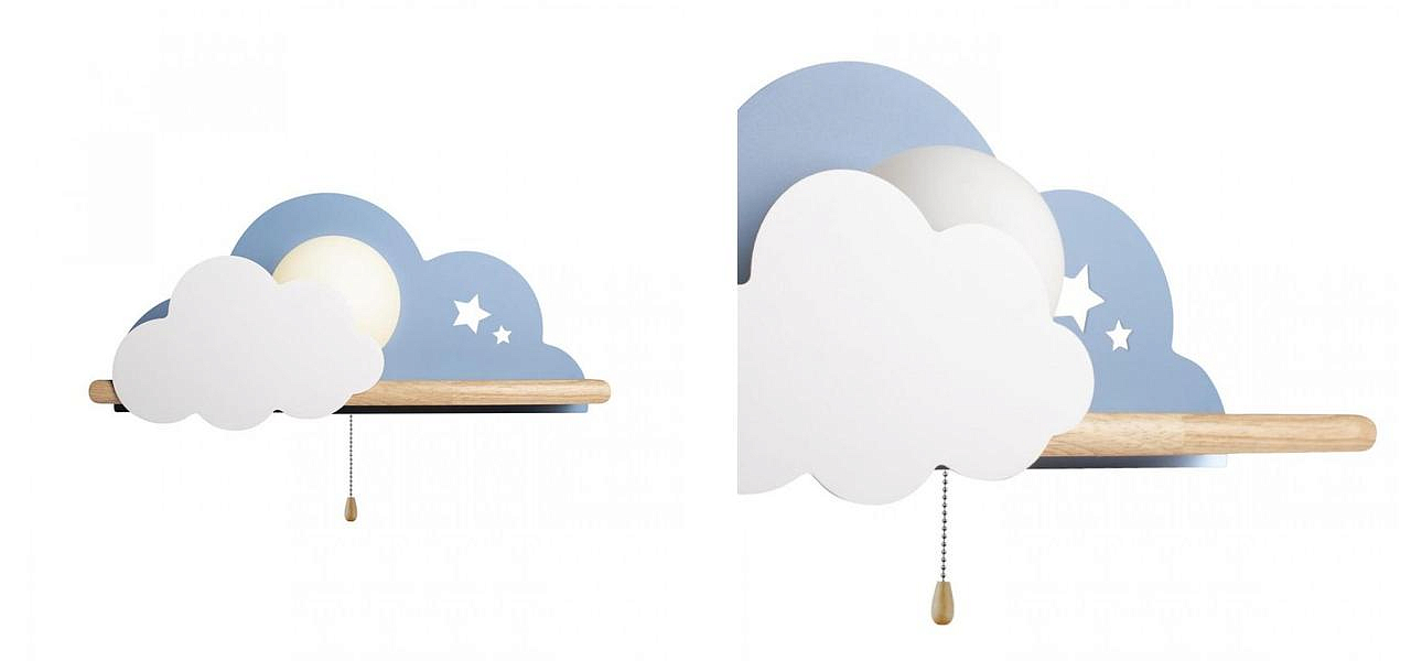 Бра с полкой голубое Облако Wall Lamp Blue Cloud Бра с полкой голубое Облако Wall Lamp Blue Cloud - Loft-Concept в Костроме