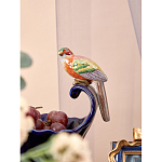 Чаша темно-синего цвета из фарфора с разноцветной птичкой Eden Garden porcelain and bronze варинант исполнения - 5 | Loft Concept в Костроме