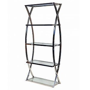 Металлический стеллаж со стеклянными полками Molecule