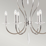 Люстра цвета никель с 6-ю лампами и стеклянными подвесками Elstead Lighting варинант исполнения - 5 | Loft Concept в Костроме