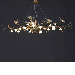 Люстра в виде золотой ветки с цветами и птичками Marvelous Garden варинант исполнения - 7 | Loft Concept в Костроме