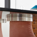 Обеденный стол со стеклянной столешницей и розовыми ножками с тканевой обивкой Wrigley варинант исполнения - 3 | Loft Concept в Костроме