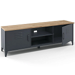 ТВ-тумба из металла и столешницей из массива дуба Metal Wood TV-Stand варинант исполнения - 3 | Loft Concept в Костроме
