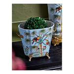 Кашпо из голубого фарфора с бронзовыми элементами Blue Garden варинант исполнения - 4 | Loft Concept в Костроме