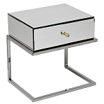 Тумбочка зеркальная с ящиком Mirror Chrome Cabinet варинант исполнения - 1 | Loft Concept в Костроме