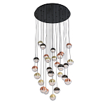 Люстра каскадная с черным круглым основанием 27 подвесов Celestial Waltz варинант исполнения - 1 | Loft Concept в Костроме