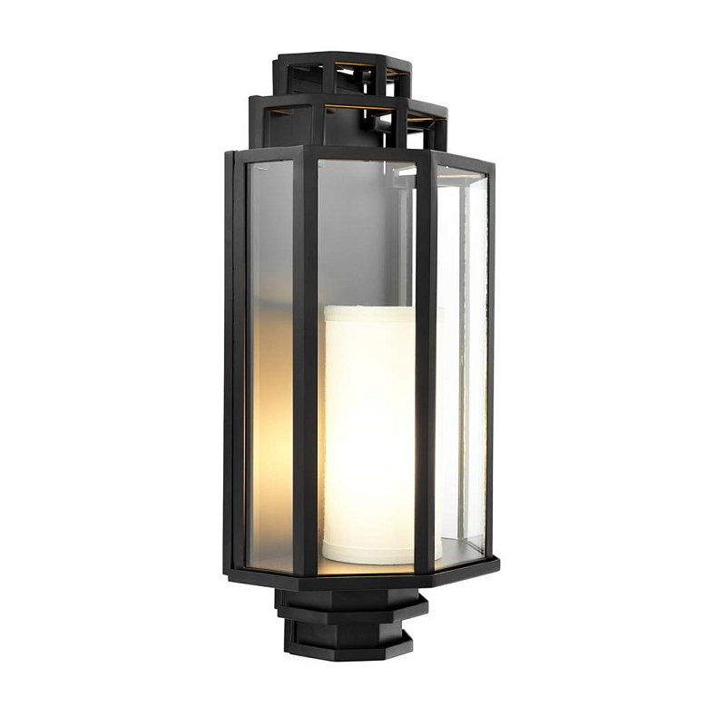 Бра Wall Lamp Monticello Черный Прозрачное Стекло Бежевый Бра Wall Lamp Monticello Черный Прозрачное Стекло Бежевый в Костроме | Loft Concept