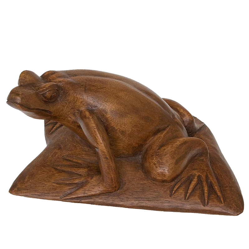 Статуэтка деревянная в виде лягушки Frog on a Rock Коричневый Статуэтка деревянная в виде лягушки Frog on a Rock Коричневый в Костроме | Loft Concept