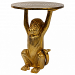 Столик с подстольем в виде обезьянки Bombay Gold варинант исполнения - 1 | Loft Concept в Костроме