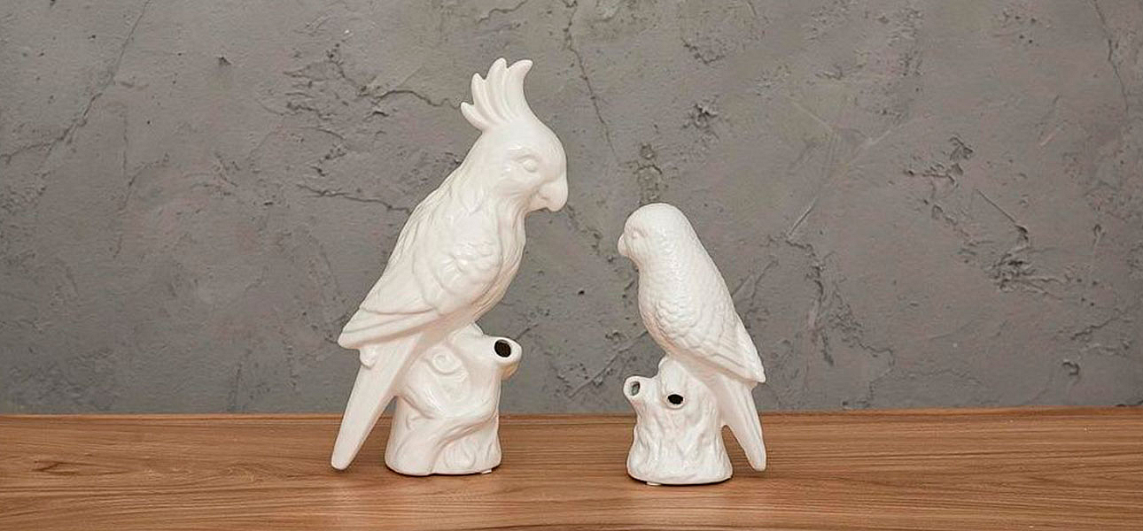Фигурка керамика белый попугай Small Parrot Фигурка керамика белый попугай Small Parrot - Loft-Concept в Костроме