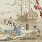 Обои ручная роспись Views of Italy Azure on Sepia варинант исполнения - 1 | Loft Concept в Костроме