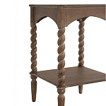 Приставной столик деревянный с резными ножками и нижней полкой Vintage Side Table Brown Wood варинант исполнения - 1 | Loft Concept в Костроме