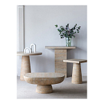 Столик кофейный кремового цвета с овальной столешницей и круглым основанием Cream Dalmen Table варинант исполнения - 8 | Loft Concept в Костроме