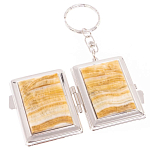 Зеркало брелок складное двухстороннее из натурального камня Оникс Silver Stone Mirrors варинант исполнения - 2 | Loft Concept в Костроме