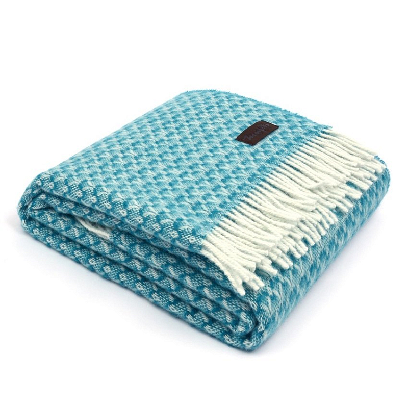 Плед BRIAS TRIANGLE 1510 Marzotto Голубой в Костроме | Loft Concept 