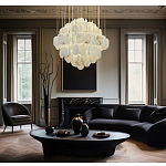 Люстра с овальными подвесками из натурального камня Spatial Composition варинант исполнения - 7 | Loft Concept в Костроме