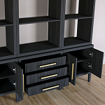 Модульный стеллаж Primo из трех составных элементов Черный дуб варинант исполнения - 5 | Loft Concept в Костроме