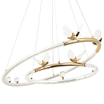 Кольцевая люстра с декором в виде бабочек Glass Butterflies Two Rings Chandelier варинант исполнения - 1 | Loft Concept в Костроме