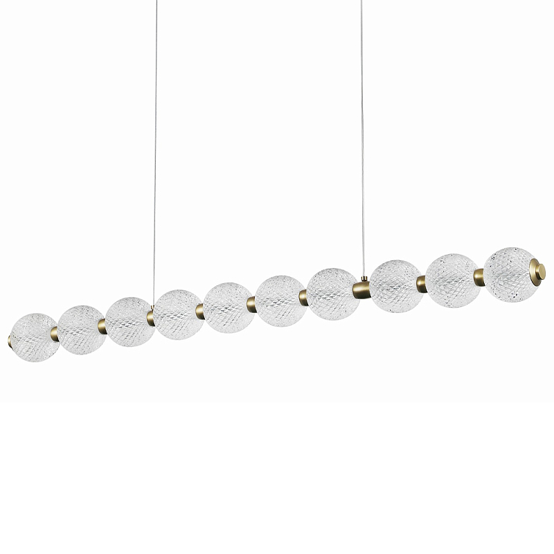 Подвесной линейный светодиодный светильник Crystal Globule Linear Hanging Lamp Прозрачный Бронза Подвесной линейный светодиодный светильник Crystal Globule Linear Hanging Lamp Прозрачный Бронза в Костроме | Loft Concept