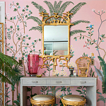 Обои ручная роспись Amazonia Florence Pink dyed silk варинант исполнения - 4 | Loft Concept в Костроме