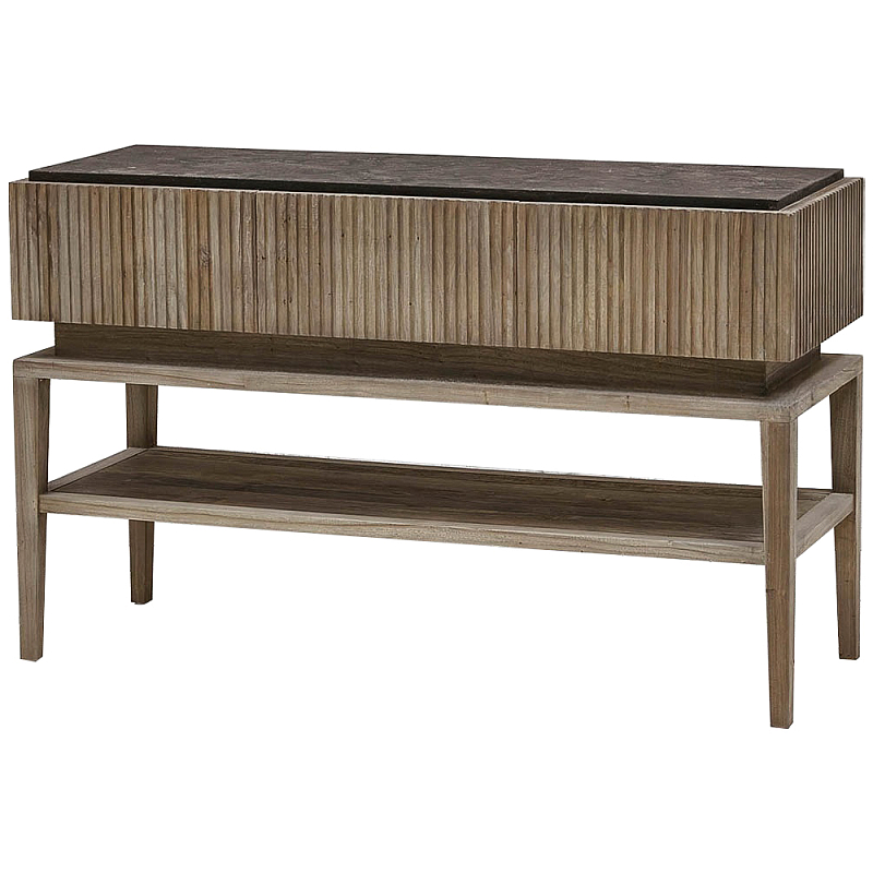 Деревянная консоль с 3-мя выдвижными ящиками Jacobo Console Коричневый в Костроме | Loft Concept 