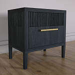 Прикроватная Тумбочка Primo с двумя ящиками Черный дуб варинант исполнения - 5 | Loft Concept в Костроме