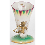 Ваза из фарфора с бронзовой фигуркой ангела Eden Garden porcelain and bronze варинант исполнения - 1 | Loft Concept в Костроме