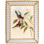 Постер с изображением птиц и цветов в зеркальной раме Blooming Birds Poster варинант исполнения - 3 | Loft Concept в Костроме