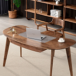 Стол рабочий округлой формы с ящиком  Working Moonnut Table варинант исполнения - 2 | Loft Concept в Костроме