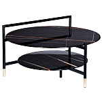 Стол журнальный круглый черный с полкой Inherence варинант исполнения - 1 | Loft Concept в Костроме