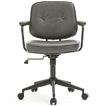 Офисное кресло в винтажном стиле на колёсах Glenn Dark Grey Chair варинант исполнения - 2 | Loft Concept в Костроме