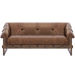 Трехместный диван Duncan винтажная коричневая кожа варинант исполнения - 1 | Loft Concept в Костроме