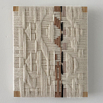 Текстильное панно ручной работы из хлопкового шнура wall panel line beige варинант исполнения - 1 | Loft Concept в Костроме