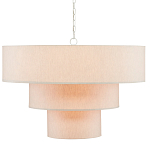 Люстра круглая трехъярусная с тканевыми абажурами Light Soft Glow варинант исполнения - 1 | Loft Concept в Костроме